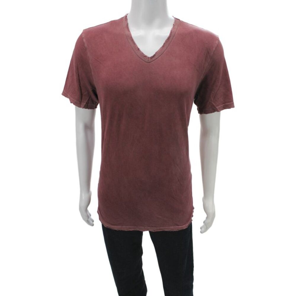 Cotton Citizen Mens Basic V-Neck Red Supima Cotton T-Shirt Size L